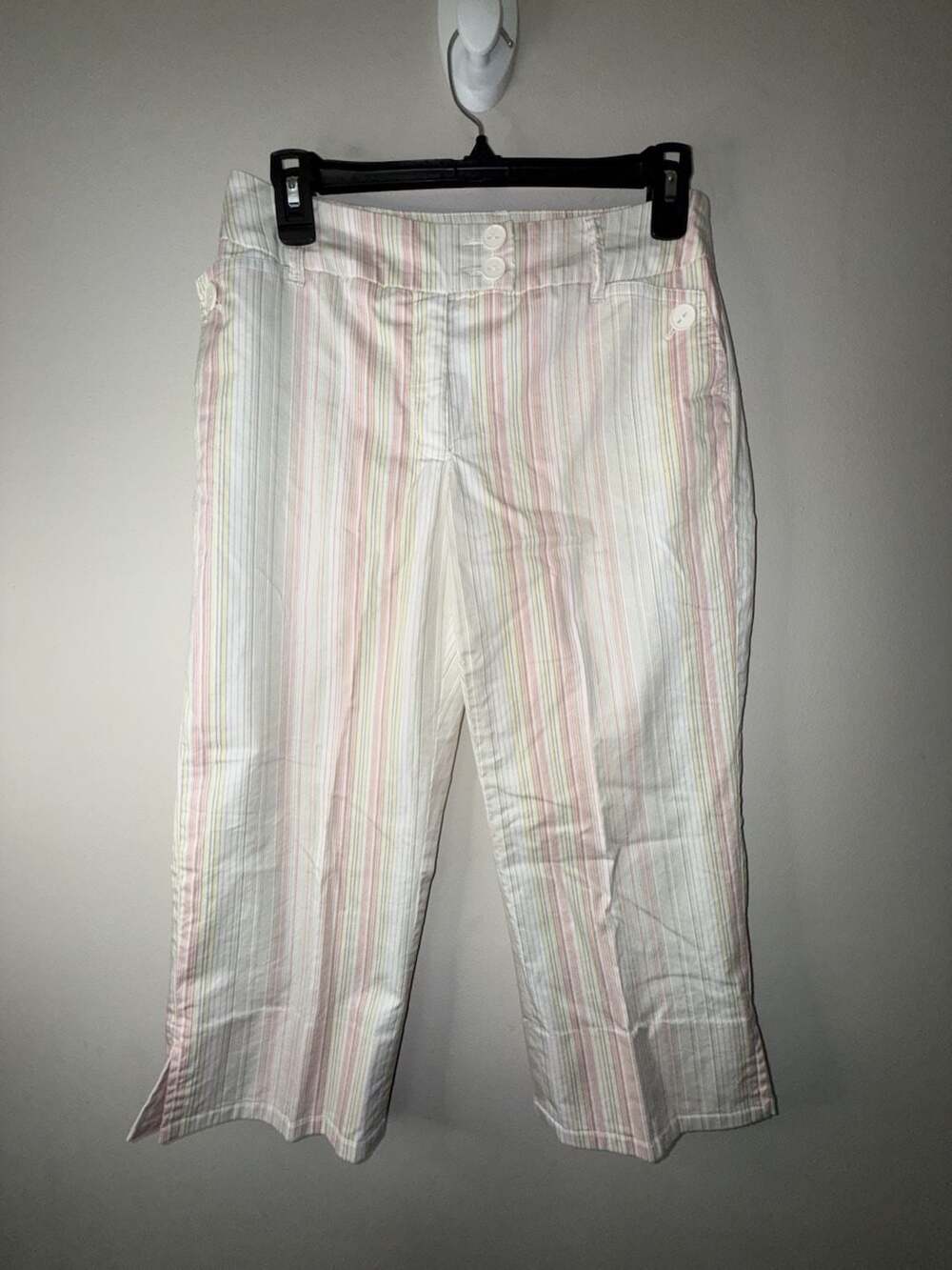 Tribal Stretch Extensible Pastel Striped Cropped Pants Size 4